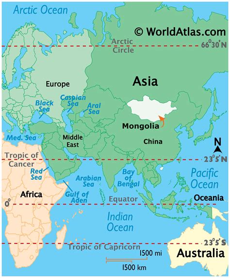 Mongolia location on the World Map