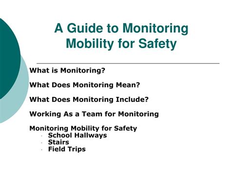 Monitoring Mobility
