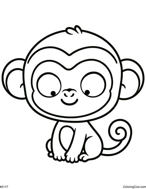 Monkey Coloring Pages Easy