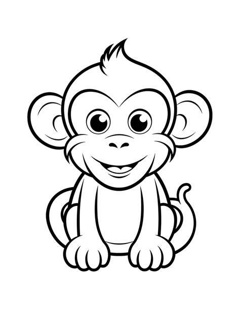 Monkey Emoji Coloring Pages