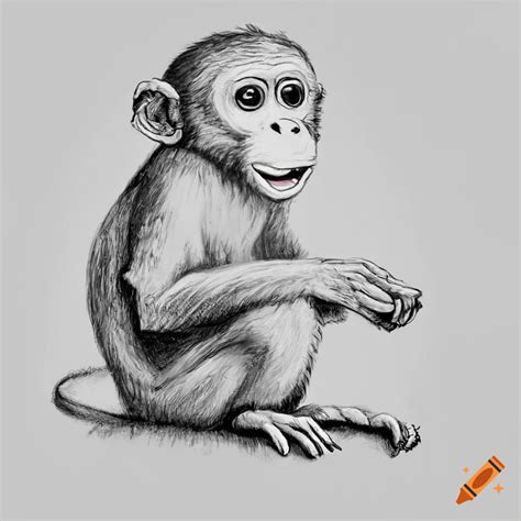 Monkey Sketch Drawing