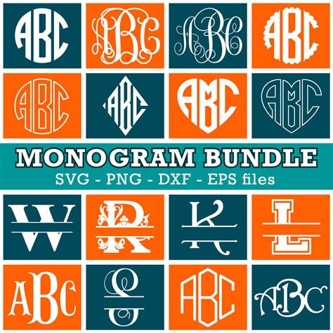 Download Monogram Bundle Cricut SVG DXF Files