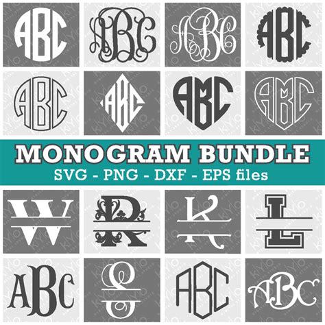 Download Monogram Bundle Cut Files