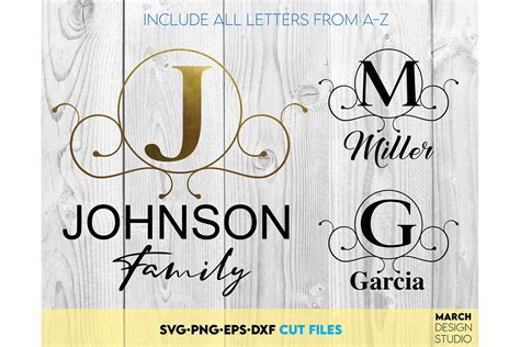 Download Monogram Bundle SVG Wedding Family Gift Files For Crafts