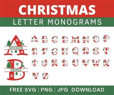Personalize Your Festive Decor with Monogram Christmas SVG - Elevate Your Holiday Spirit!