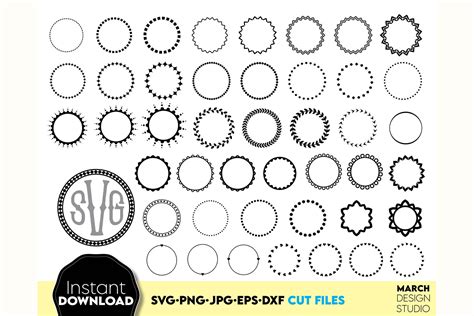 Download Monogram Frame Circle SVG Bundle Clipart for Cricut Machine