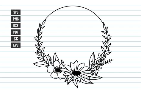 Download Monogram Frame Wreath Creativefabrica