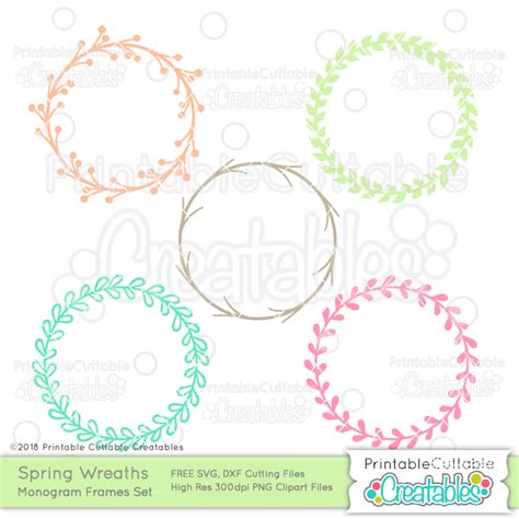 Download Monogram Frame Wreath Files