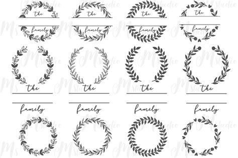Download Monogram Frame Wreath Files Free PSD Mockups
