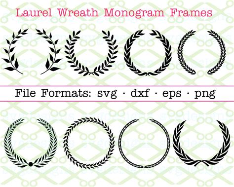 Download Monogram Frame Wreath Silhouette