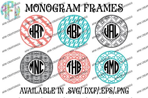 Download Monogram Frames Circles DXF Files