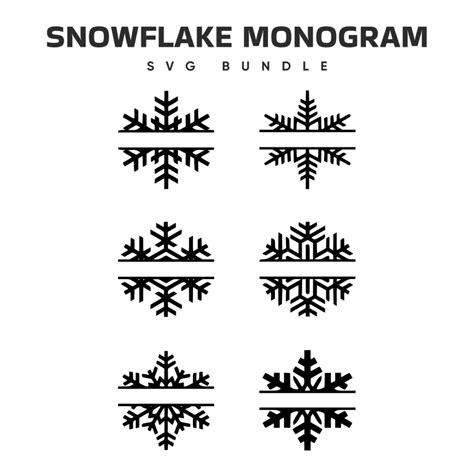 Craft Stunning Winter Creations with Monogram Snowflake SVG: Grace Your Projects with a Touch of Snowy Elegance!