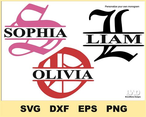 Download Monogram Split Maker Silhouette DXF Files