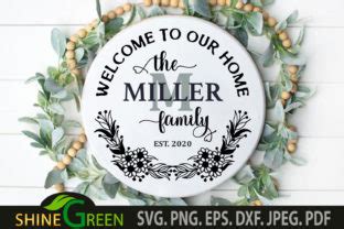 Download Monogram Welcome Home Family Frame Round Cut Images