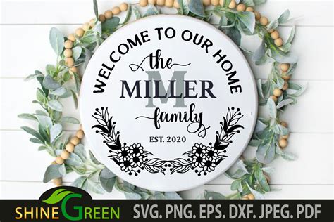 Download Monogram Welcome Home Family Frame Round Images
