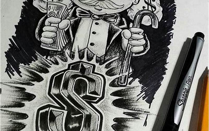 Monopoly Man Tattoo Drawing: A Symbol of Wealth and Power