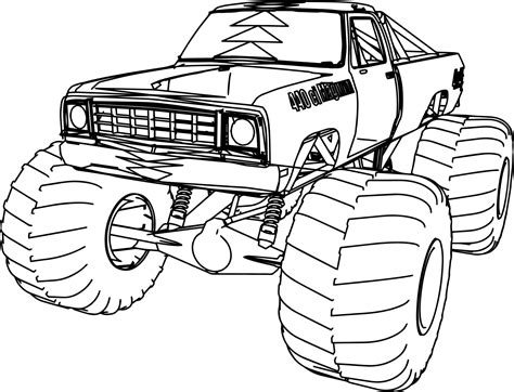 Monster Truck Coloring Page Printable