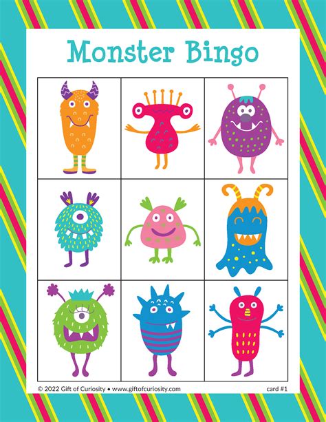Monster Bingo Free Printable