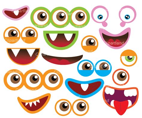Monster Eyes And Mouth Template