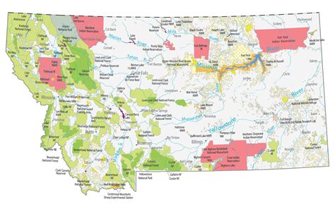 Montana State Wall Map Large Print Poster Etsy