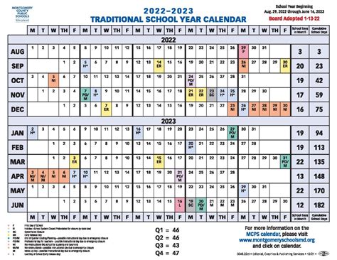 Montgomery County Public Schools Calendar County School Calendar