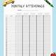 Monthly Attendance Sheet Printable