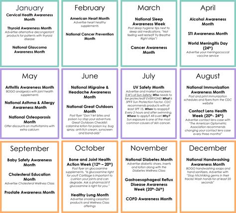 Monthly Awareness Calendar 2024