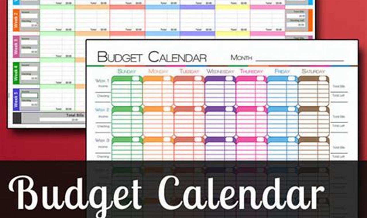 Monthly Budget Calendar Template Free