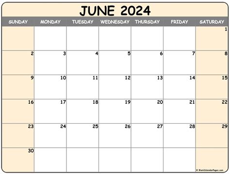 June 2024 Calendar with United States Holidays