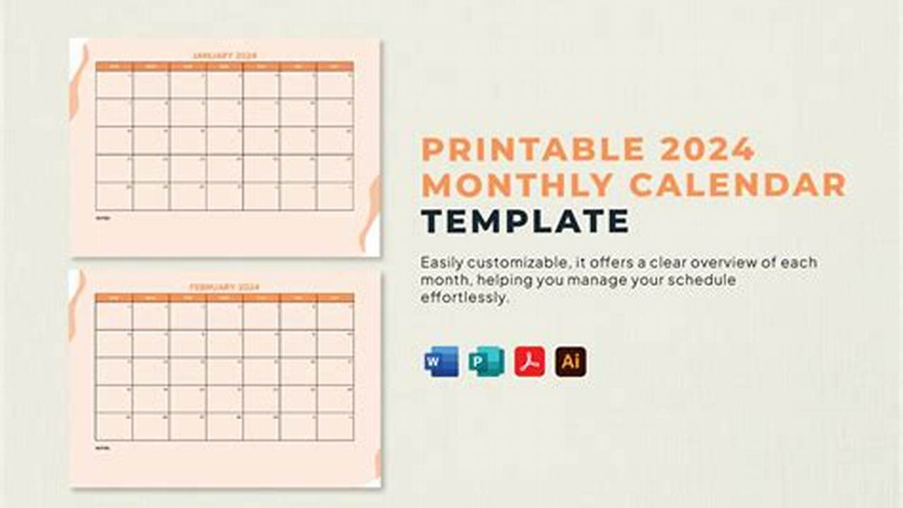 Monthly Calendar Google Docs Template 2024