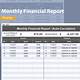Monthly Financial Report Template Excel Free