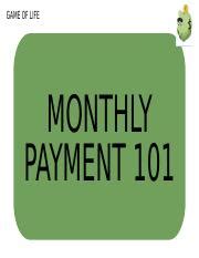 Monthly Payment 101 Worksheet Answers