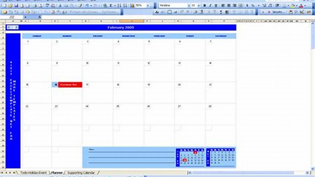 Free Monthly Planning Calendar Template Excel