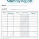 Monthly Report Free Template