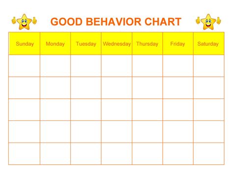 Monthly Behavior Chart Printable