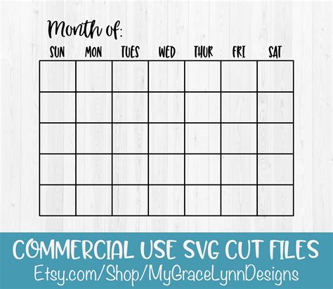 Download Monthly Blank Calendar Organizer DXF Files
