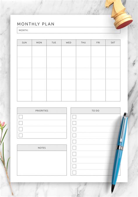 Monthly Plan Template