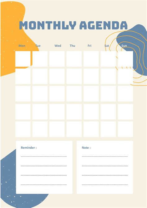 Printable Monthly Planner Templates