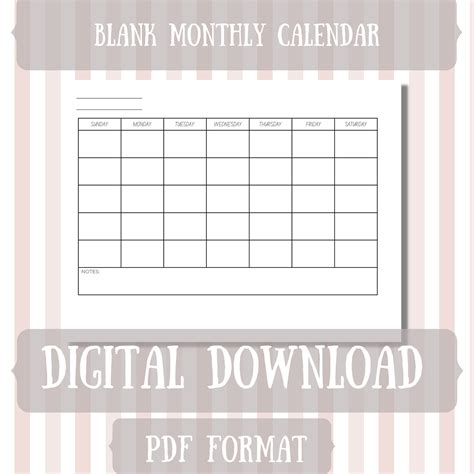 Monthy Calendar Planner Printable