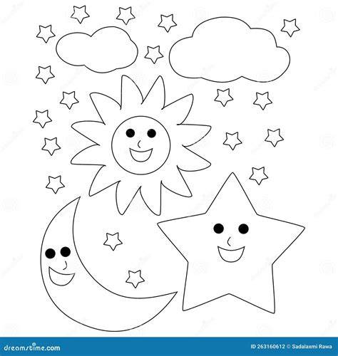 Moon And Stars Coloring Pages