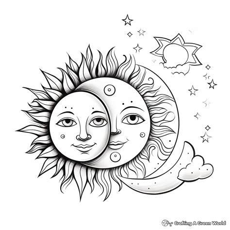 Moon And Sun Coloring Pages