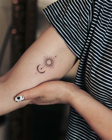 Moon And Sun Tattoo Small