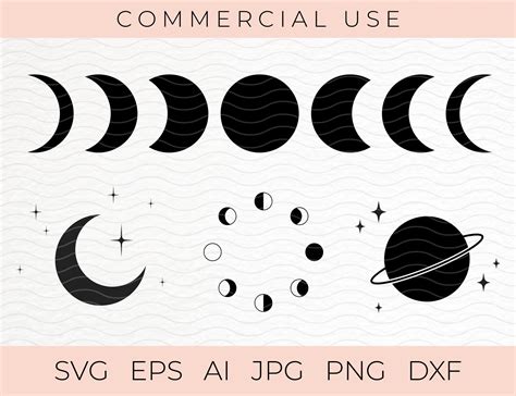 Download Moon Bundle Silhouettes Files DXF Files