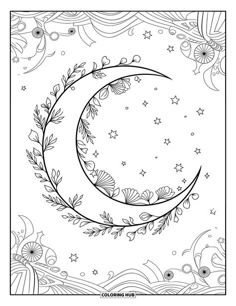 Moon Coloring Pages For Adults