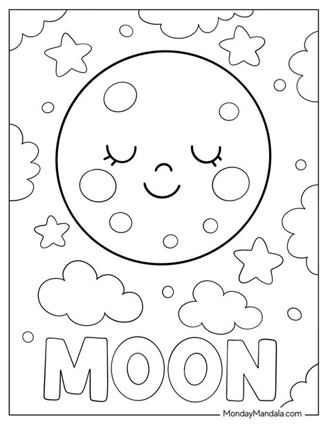 Moon Coloring Pages For Preschoolers