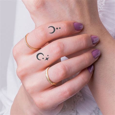 Moon Finger Tattoo