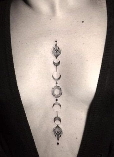 Moon Sternum Tattoo
