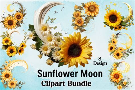 Download Moon Sunflower Bundle Commercial Use
