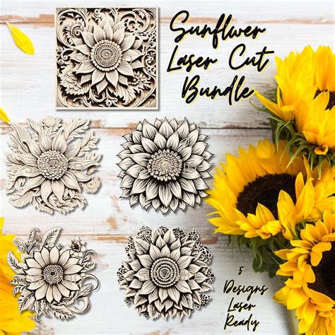 Download Moon Sunflower Bundle Files For Crafts