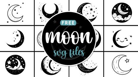Behold the Beauty of the Night Sky: Grab Your Moon SVG Free File Now!